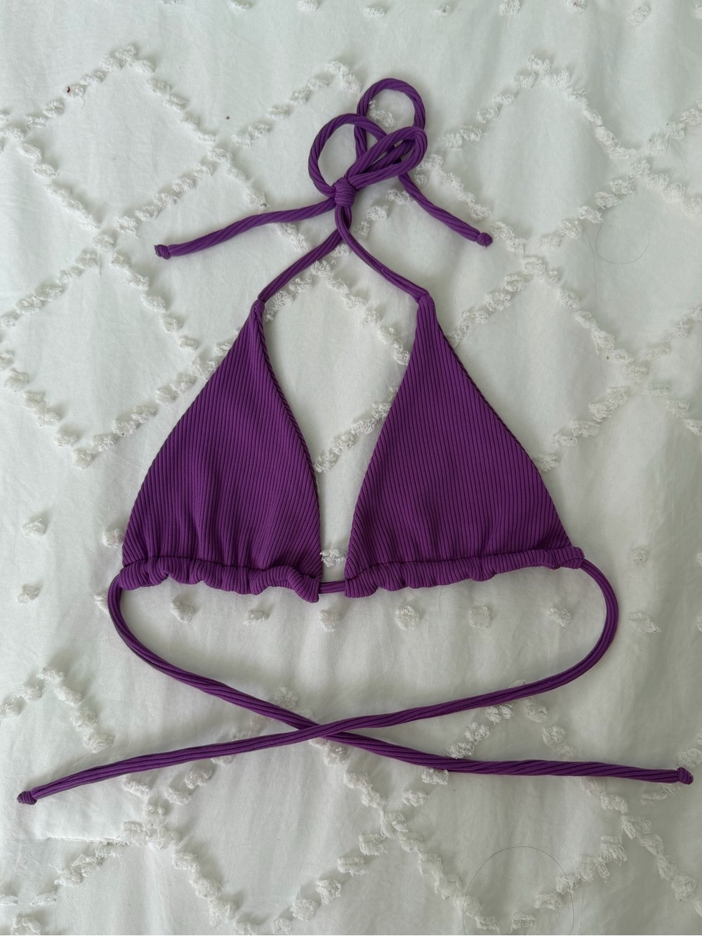 San Lorenzo Bonita Dahlia Ribbed Classic Triangle Bikini Top S